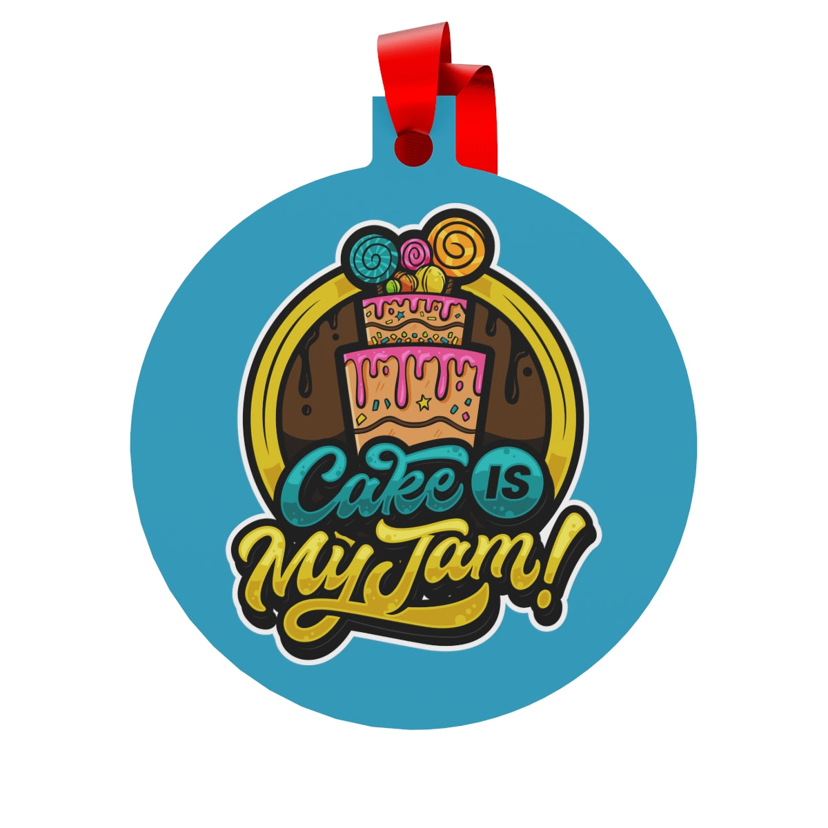 Cake is My Jam! Metallic Ornaments (Round, Berlin)