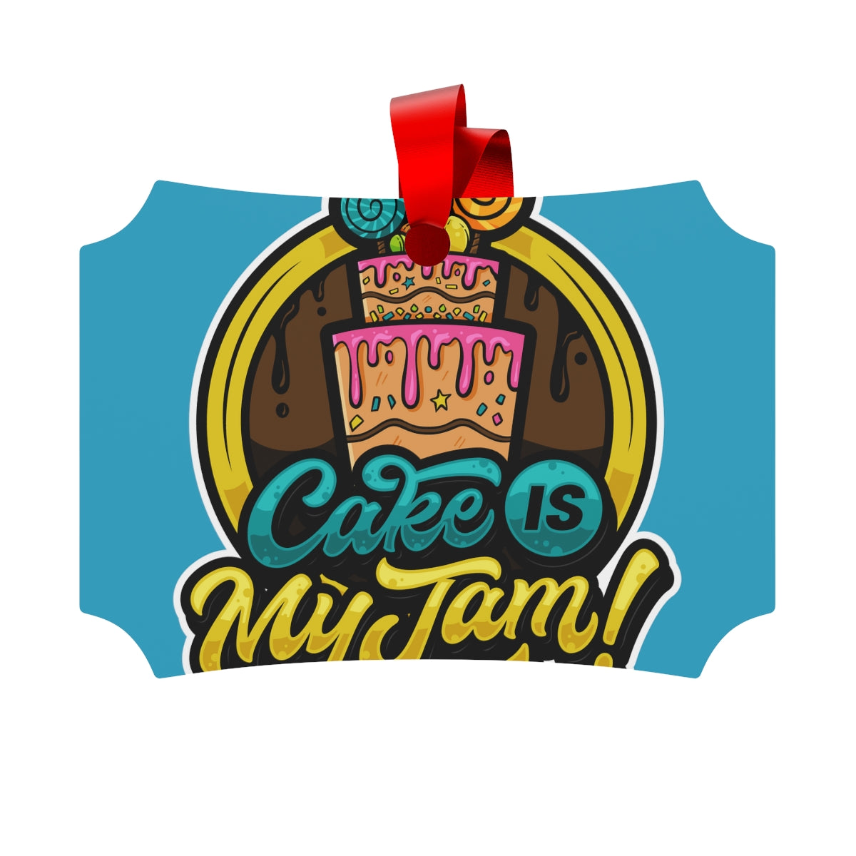 Cake is My Jam! Metallic Ornaments (Round, Berlin)