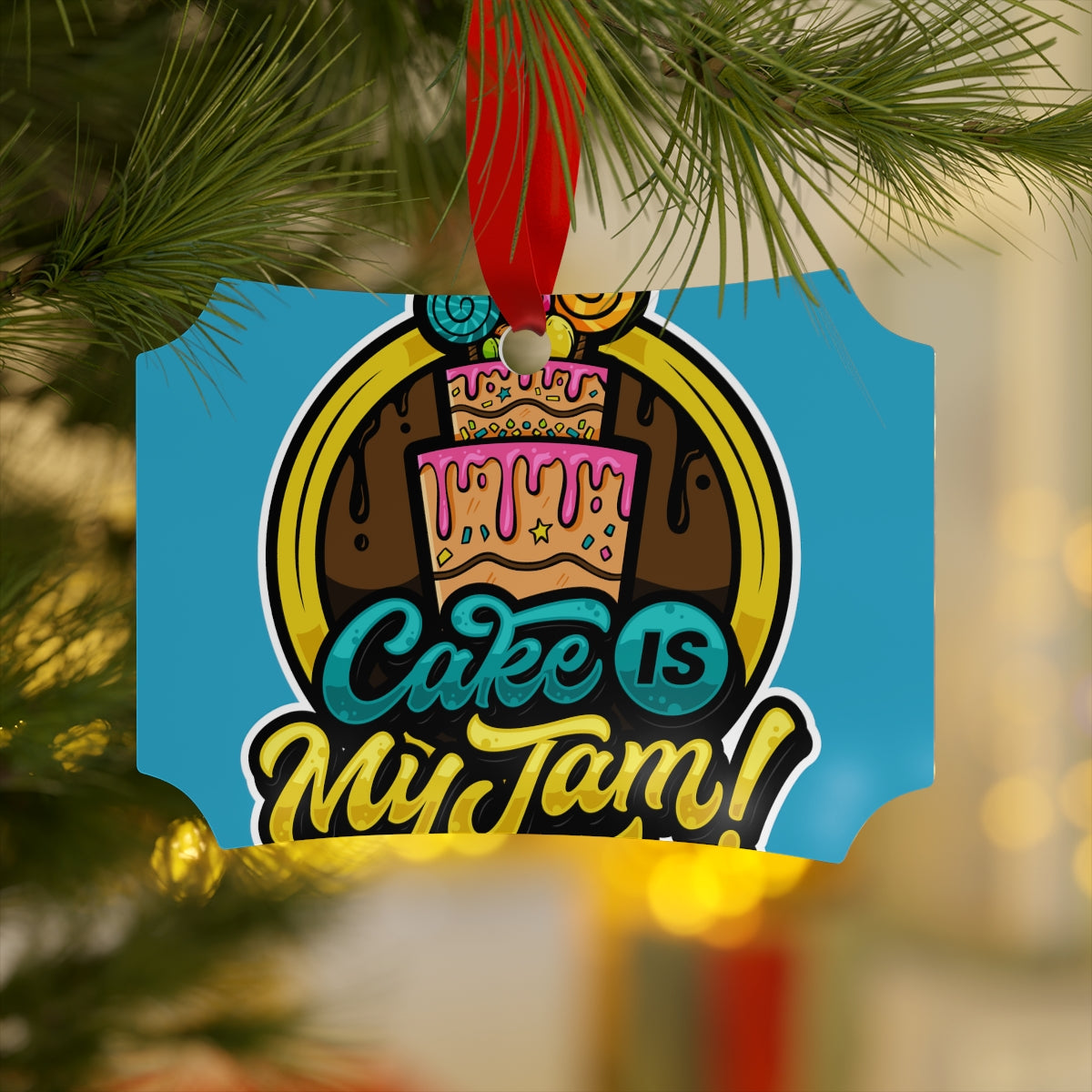 Cake is My Jam! Metallic Ornaments (Round, Berlin)