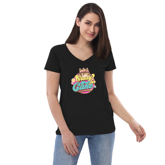 Crazy for Cake Women’s recycled v-neck t-shirt