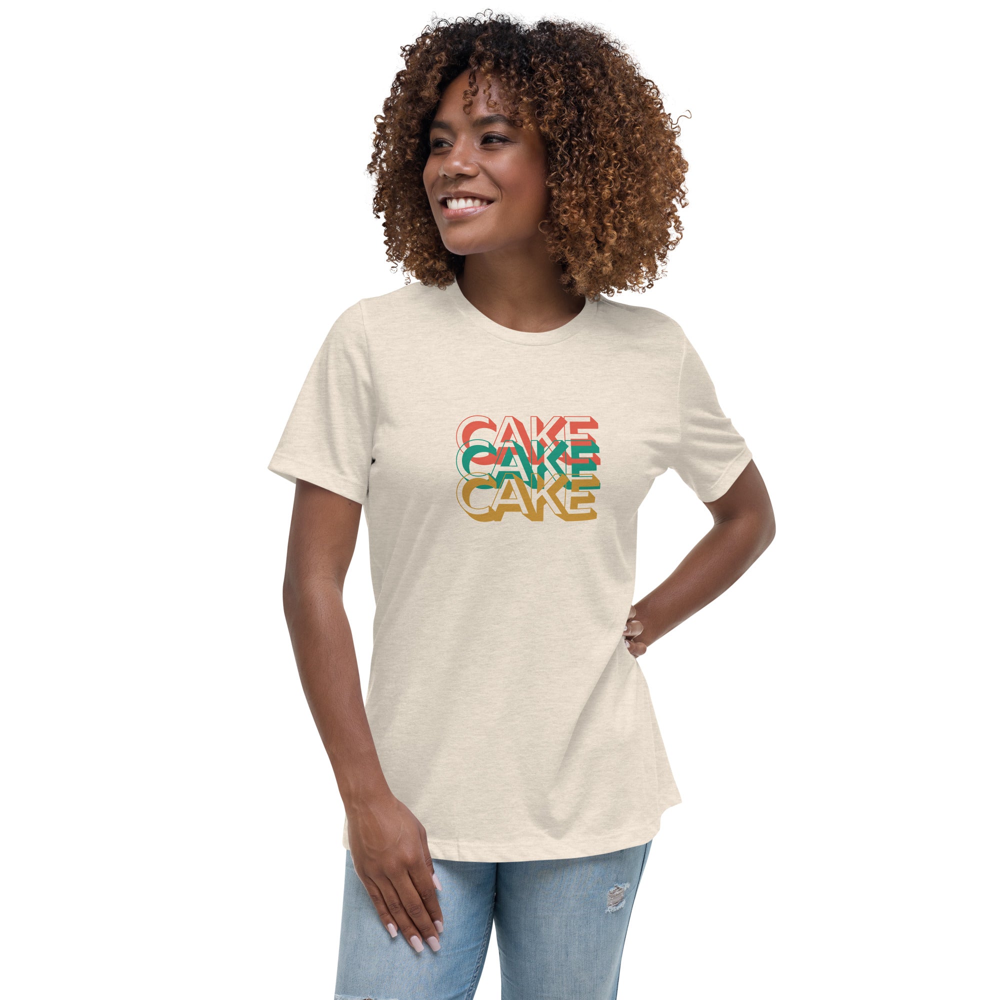 Retro Vibe CAKE CAKE CAKE Women&#39;s Relaxed T-Shirt