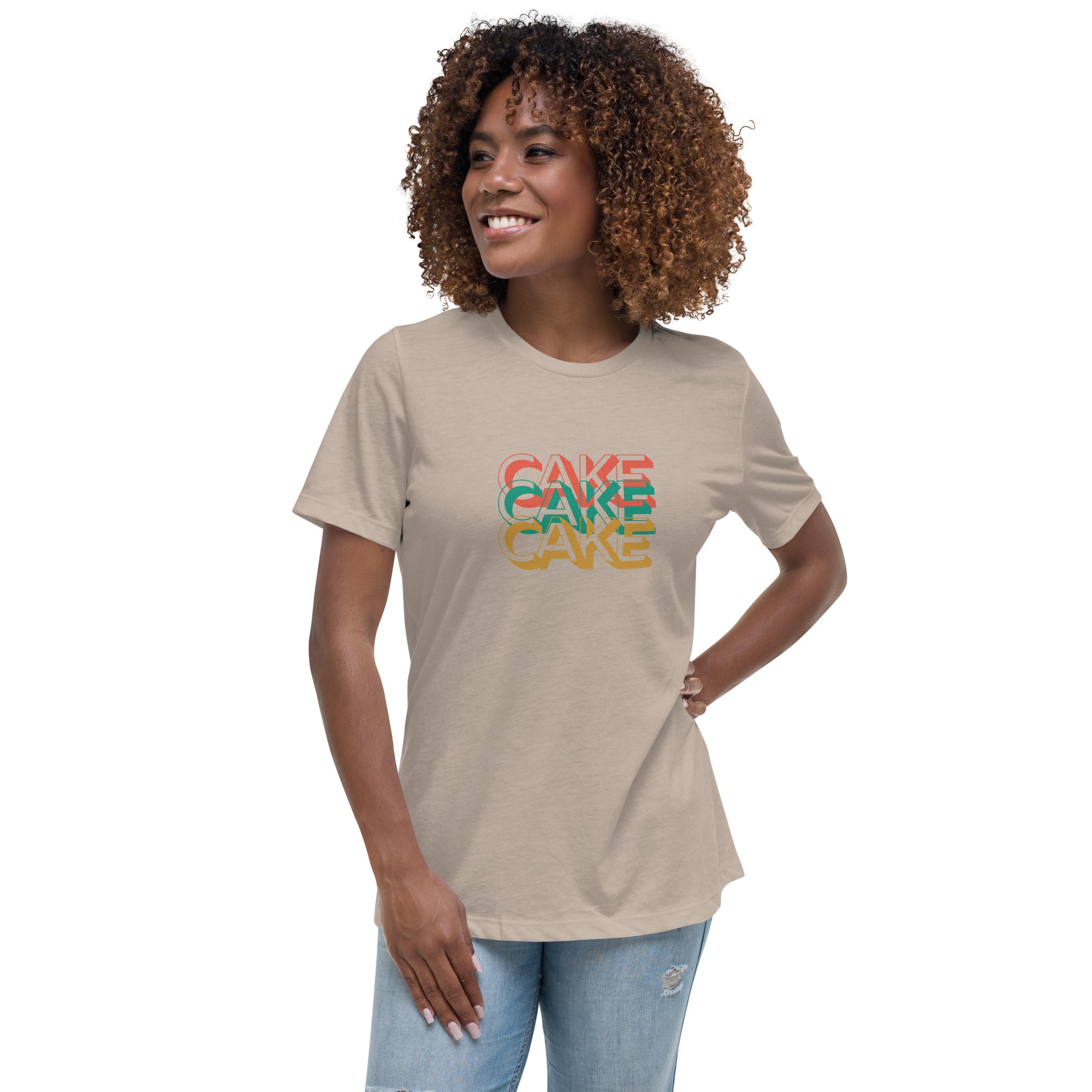 Retro Vibe CAKE CAKE CAKE Women&#39;s Relaxed T-Shirt
